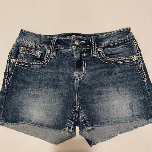 Miss Me Blue Denim Shorts - Picture 1 of 12